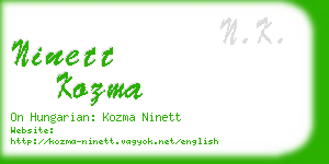 ninett kozma business card